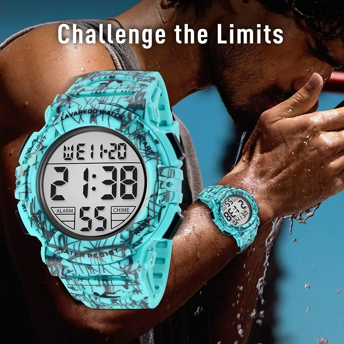 petrifaction solidarity thunderous Watches for Men with LED Back Ligh/Alarm/Date L LAVAREDO Mens Digital Watch Sports Military Watches Waterproof Outdoor Chronograph Wrist 