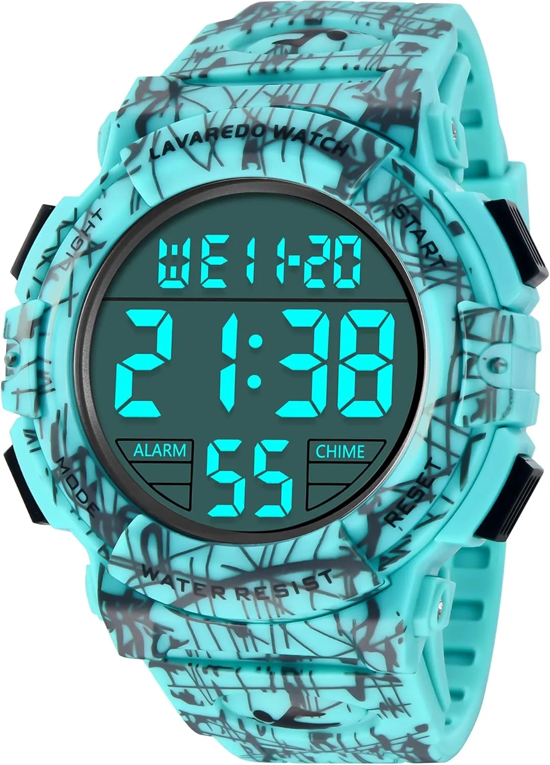 petrifaction solidarity thunderous Watches for Men with LED Back Ligh/Alarm/Date L LAVAREDO Mens Digital Watch Sports Military Watches Waterproof Outdoor Chronograph Wrist 