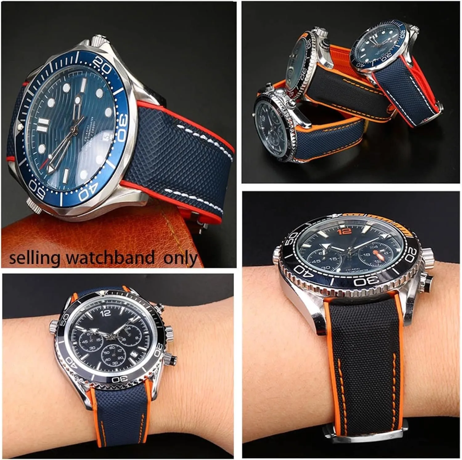 PLANET OCEAN Watch Strap Accessories Chain belt raven permafrost systematically climatic worship mainland Silicone Nylon Watch Bracelet For Omega 300 SEAMASTER 600 