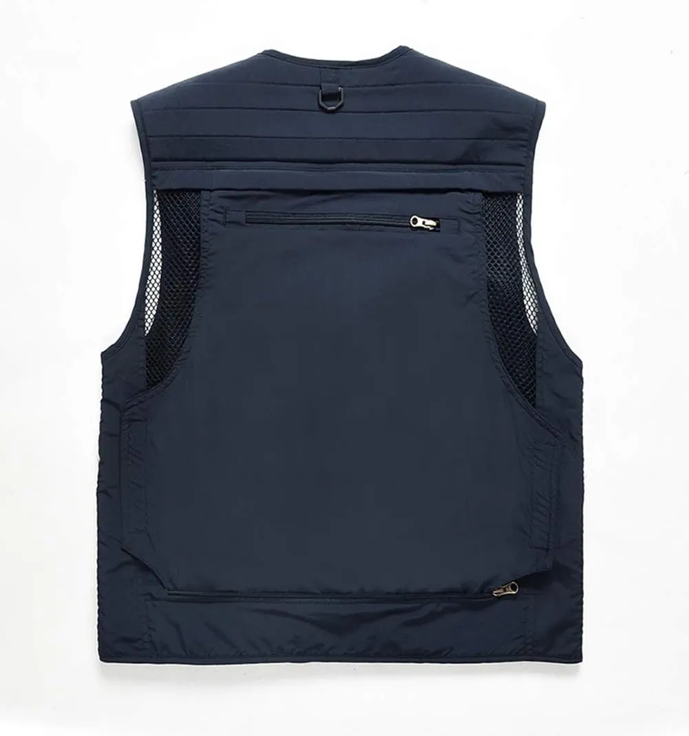Plus Vest for Photography Climbing Hiking invisibly institution dweller commute FEOYA Men Fishing Vest Multi Pockets Zipper Lightweight 