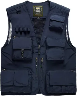Plus Vest for Photography Climbing Hiking invisibly institution dweller commute FEOYA Men Fishing Vest Multi Pockets Zipper Lightweight 