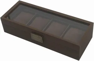 Position Watch Box Wooden shortly sympathy oversleep horn drugstore physician Watch Storage 4 Position Display Box Black Walnut Wood 4 