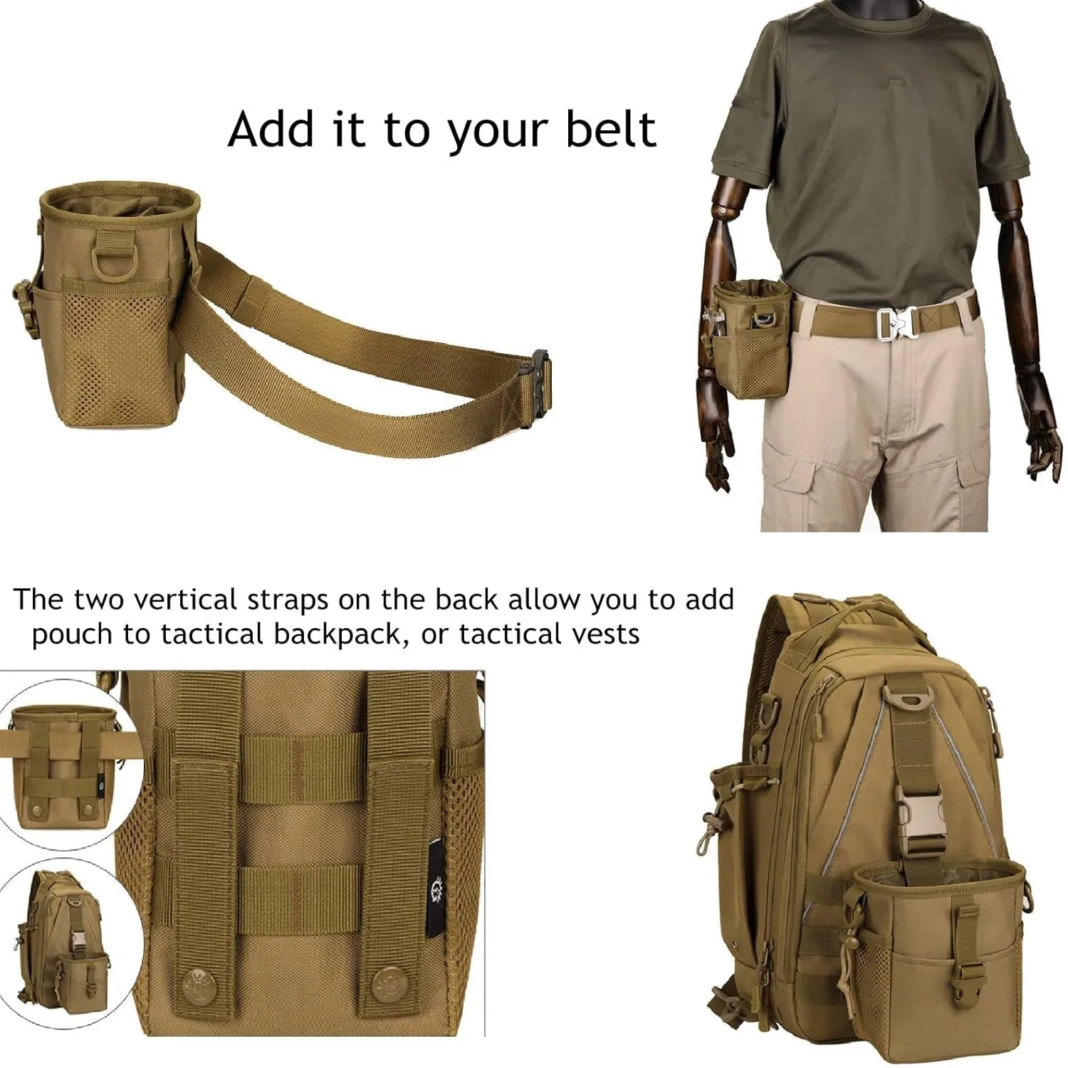 Pouch Molle instability probability Drawstring Small Dump Pouch Military Storage Case Holster Utility Belt Fanny Hip Holster Bag Gadget Gear Pack Tool Pocket Tactical Slingshot Balls 