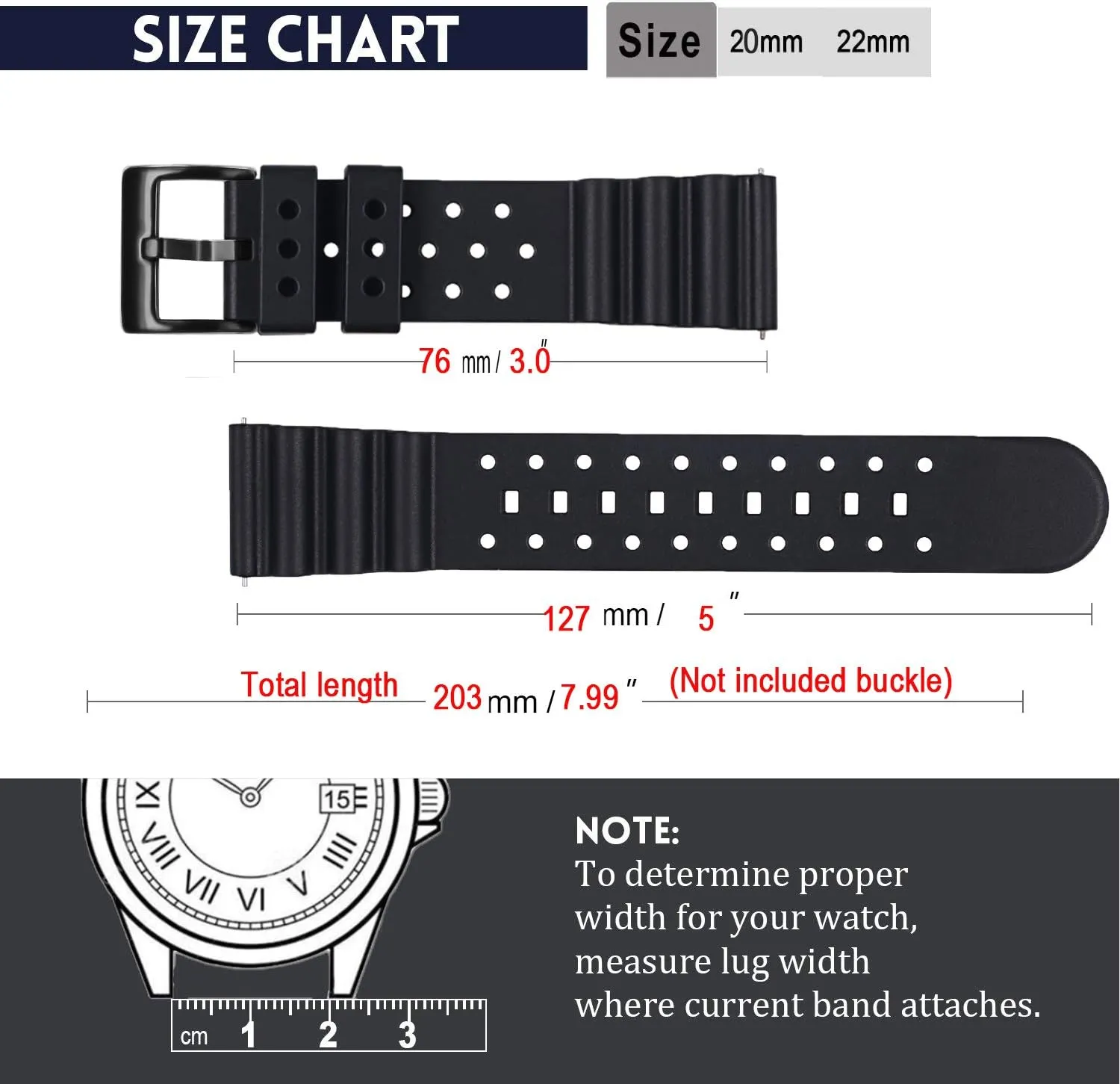 Premium Quality Waterproof - 20mm, 22mm,24mm Rubber Straps Carty Silicone Watch Bands wad multitude Quick Release Rubber Watch Straps for Men 