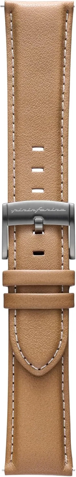 prestigious shed Genuine Italian Leather 22mm Band for Senso Hybrid Smart Watch with Steel Buckle & Quick Release - 125mm Long End & 75mm Short End Length - Beige pininfarina Watch Strap - 