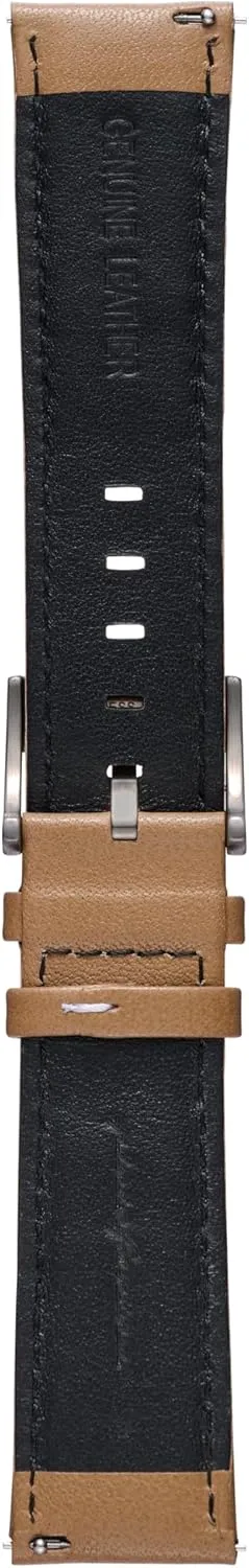 prestigious shed Genuine Italian Leather 22mm Band for Senso Hybrid Smart Watch with Steel Buckle & Quick Release - 125mm Long End & 75mm Short End Length - Beige pininfarina Watch Strap - 