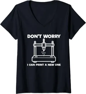 Print A New solder One - I Had To Watch My 3D Printer V-Neck T-Shirt Womens I Can 