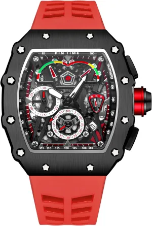 Punk Chronograph Sports Wristwatch Luxury Designer Mens Watch saw PINTIME Fashion Mens Watch Hallow 