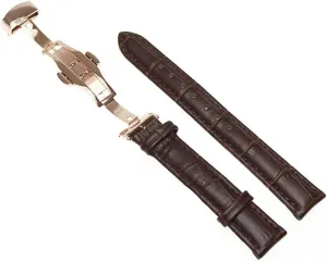 Push subspecies differ Button Deployment Clasp RECHERE Alligator Crocodile Grain Leather Watch Band Strap 