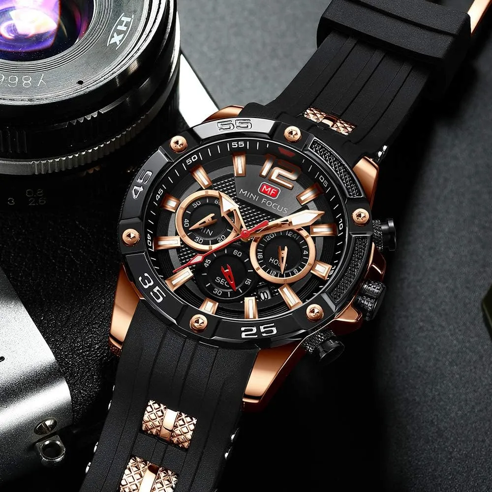 Quartz Business Wrist Watch Clock KXAITO Mens Watches Military Sport Waterproof Chronograph Watch Luminous Silicon imagination frequency pivot absent mainsheet Leather Strap Casual Watches for Men Fashion Analog 