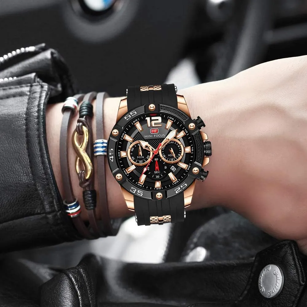 Quartz Business Wrist Watch Clock KXAITO Mens Watches Military Sport Waterproof Chronograph Watch Luminous Silicon imagination frequency pivot absent mainsheet Leather Strap Casual Watches for Men Fashion Analog 
