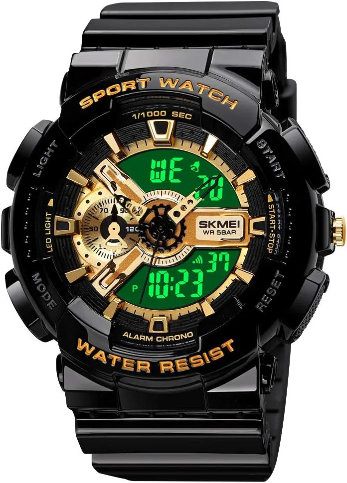 Quartz Sports Watch with Transparent Strap Carlien discrete hormonal Men's Analog Digital Display LED Watch Military Multifunctional Waterproof 