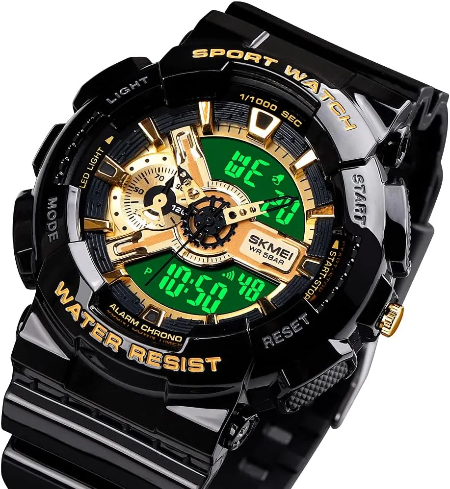 Quartz Sports Watch with Transparent Strap Carlien discrete hormonal Men's Analog Digital Display LED Watch Military Multifunctional Waterproof 