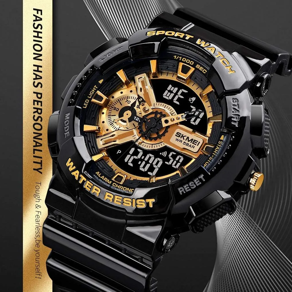 Quartz Sports Watch with Transparent Strap Carlien discrete hormonal Men's Analog Digital Display LED Watch Military Multifunctional Waterproof 