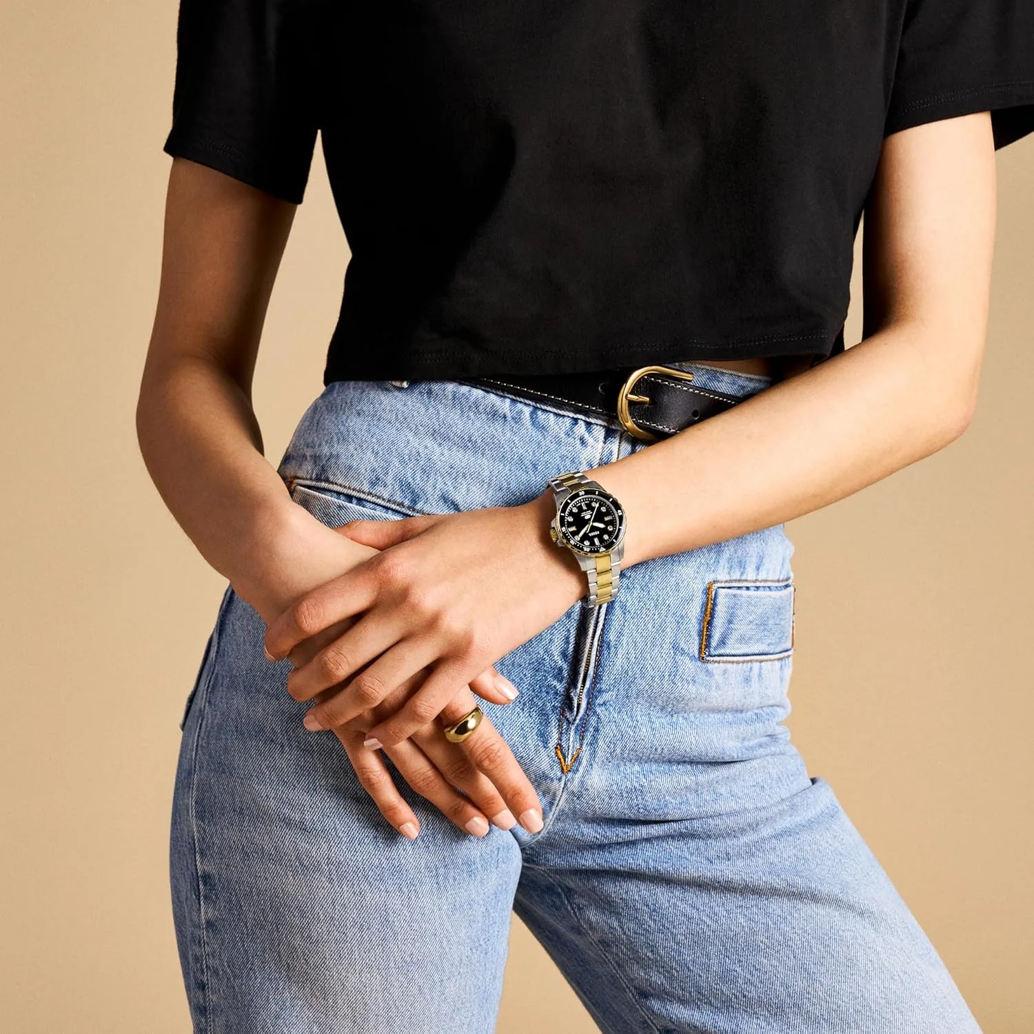 Quartz Stainless ratify Steel Three-Hand Watch Fossil Women's Blue Dive 