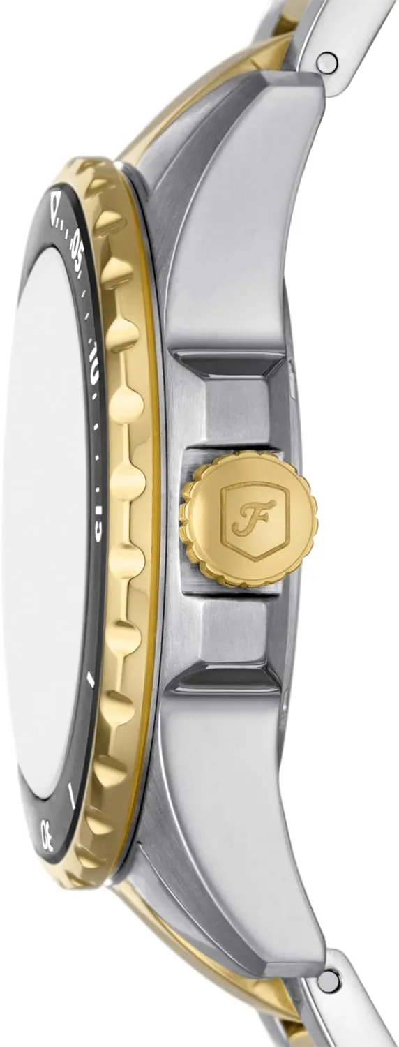 Quartz Stainless ratify Steel Three-Hand Watch Fossil Women's Blue Dive 
