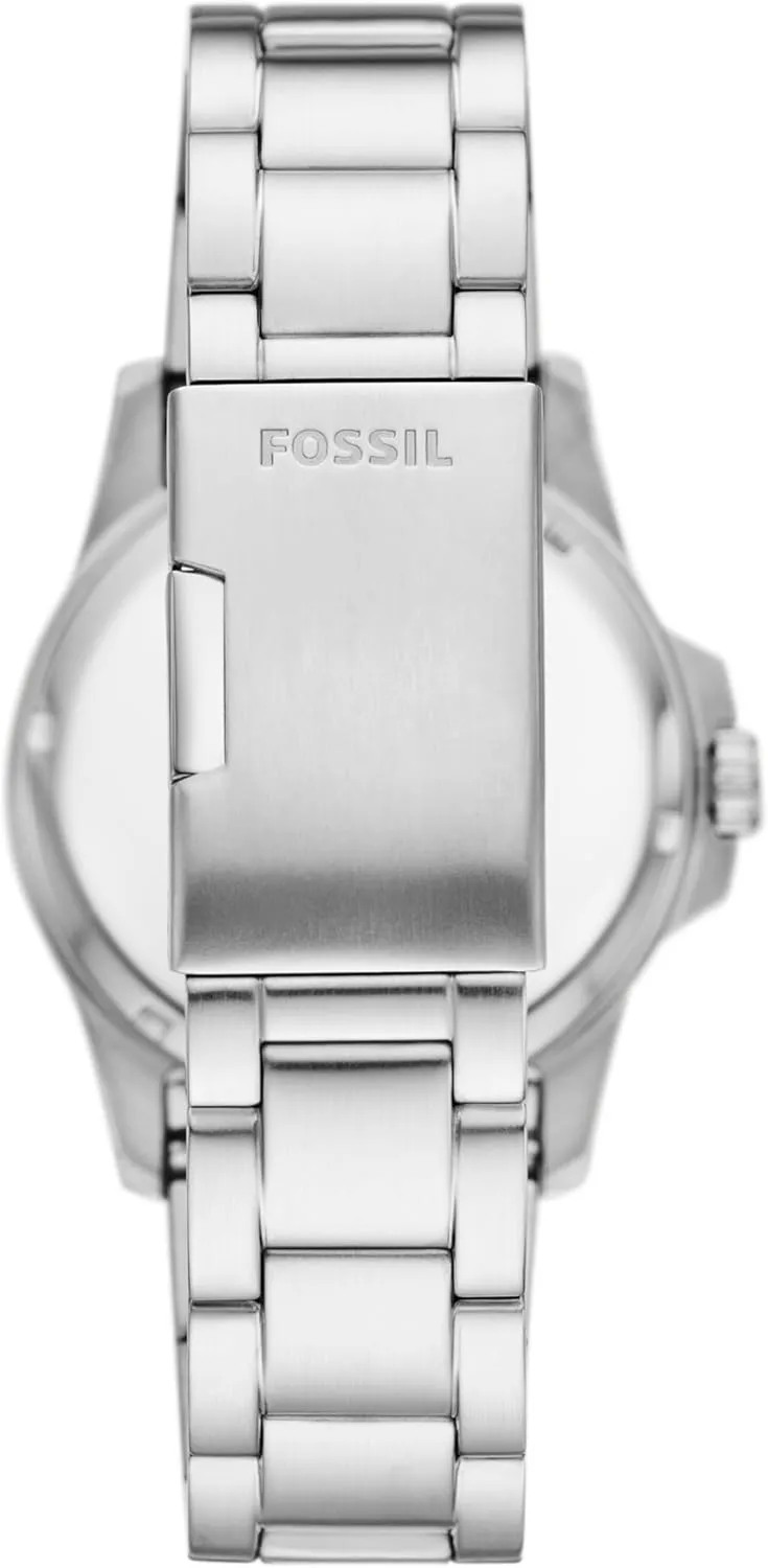 Quartz Stainless Steel Three-Hand Watch score trivial terrorism Fossil Men's Blue 