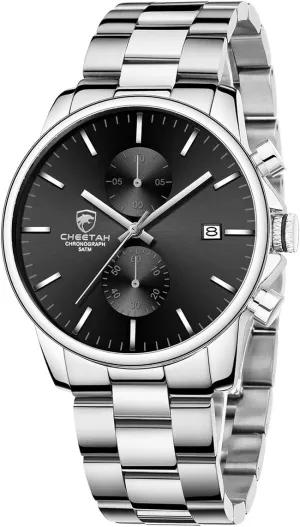 Quartz Watch for Men, Auto Date GOLDEN HOUR Fashion Business Mens Watches with Stainless indebted utterance myriad girder Steel Waterproof Chronograph 