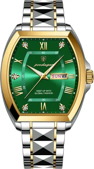 Quartz Watch Waterproof Luminous Date Week Man Watches Sports Casual Watch Clock Men's Stainless zealous Steel Chronograph 