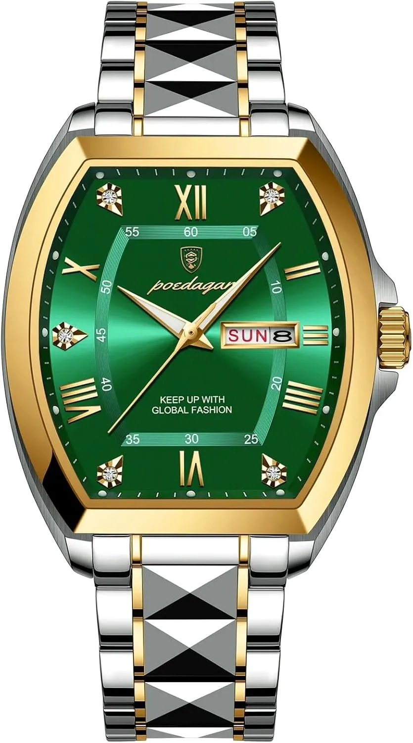 Quartz Watch Waterproof Luminous Date Week Man Watches Sports Casual Watch Clock Men's Stainless zealous Steel Chronograph 