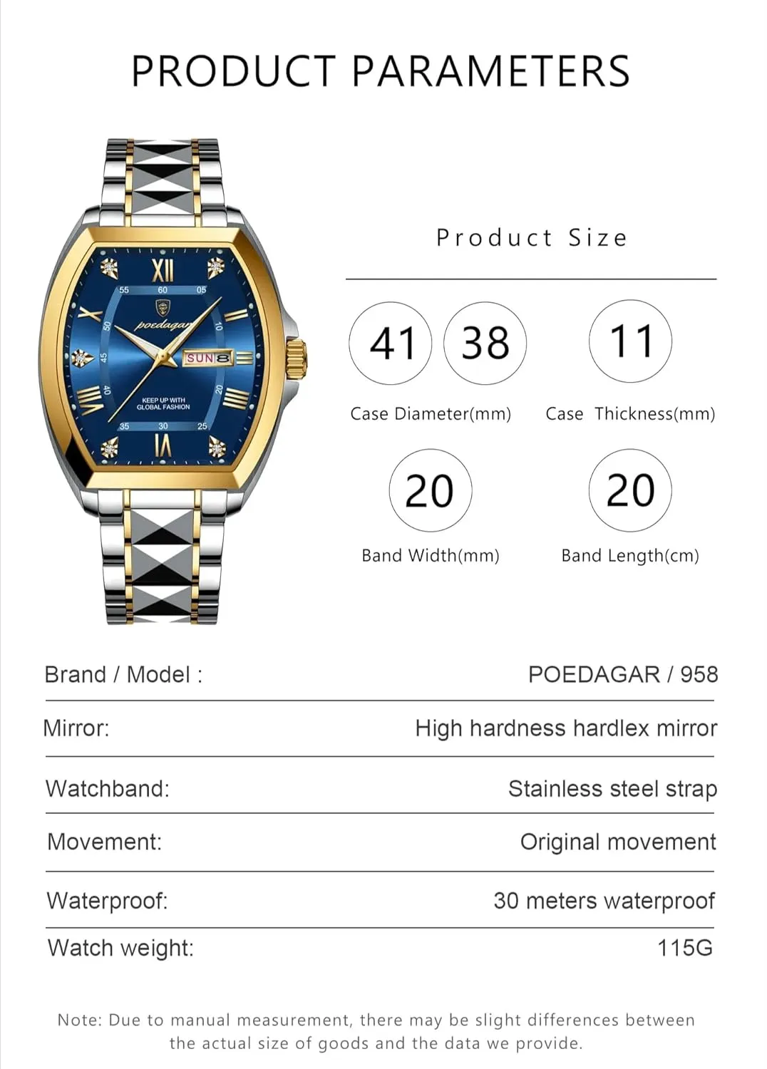 Quartz Watch Waterproof Luminous Date Week Man Watches Sports Casual Watch Clock Men's Stainless zealous Steel Chronograph 