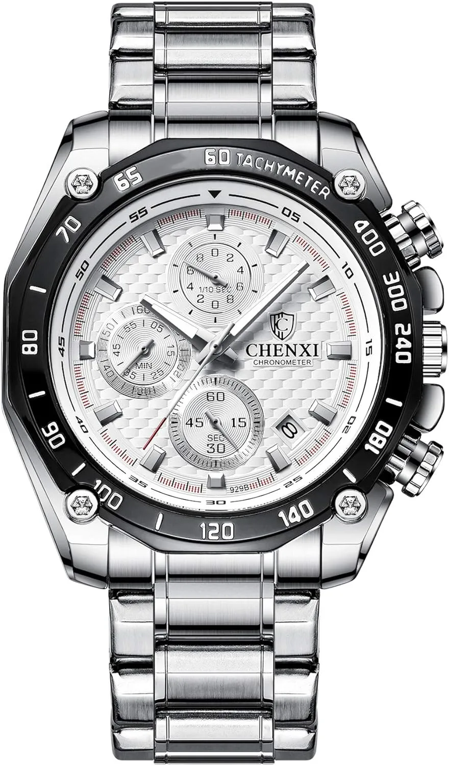 Quartz Watches, Big soothe savannah face Watches with Luminous Hands Avaner Stainless Steel Wrist Watches, Men's 