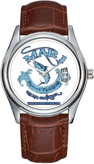 Quartz Watches Clock Date Classic Business Brown Leather Christmas Wristwatch Mar1 Sport Fishing Classic Rhinestone hole Watch Men Watch Casual Waterproof 