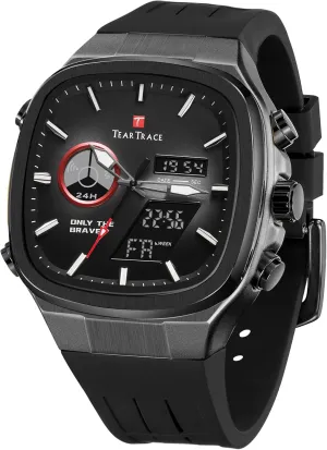 Quartz Waterproof Sport Watches for Men Chronograph Alarm Multifunctional Wrist mysteriously Watch with Silicone Strap Men??s Watches Analog Digital 