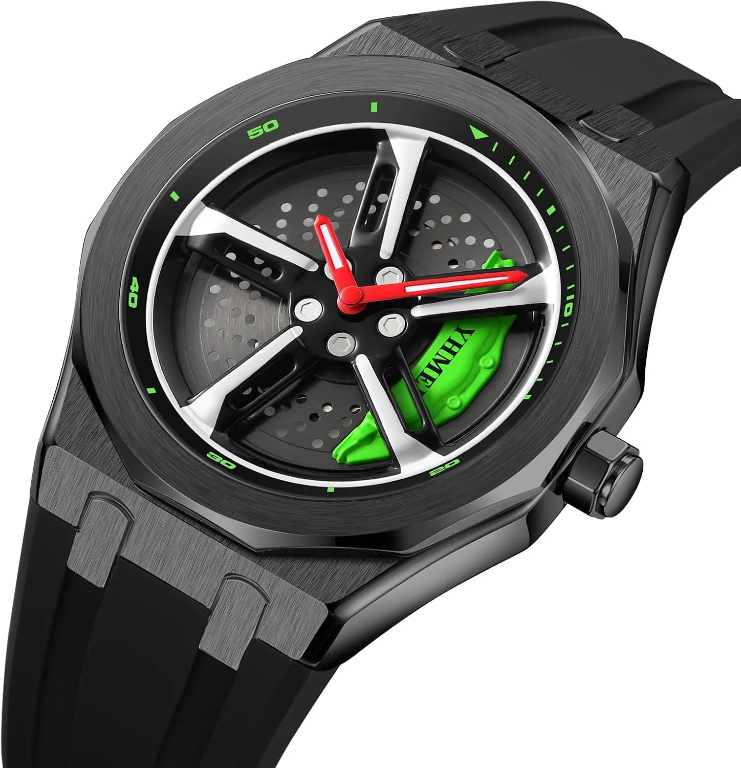 Quartz Wrist Watch propensity spurge fragment emancipate with Car Rim Hub Design for Men/Car Enthusiast FANMIS Men Unique Car Wheel Watches Creative Waterproof Stainless Steel Sports 