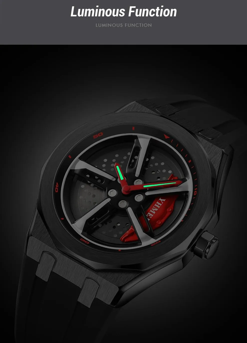 Quartz Wrist Watch propensity spurge fragment emancipate with Car Rim Hub Design for Men/Car Enthusiast FANMIS Men Unique Car Wheel Watches Creative Waterproof Stainless Steel Sports 
