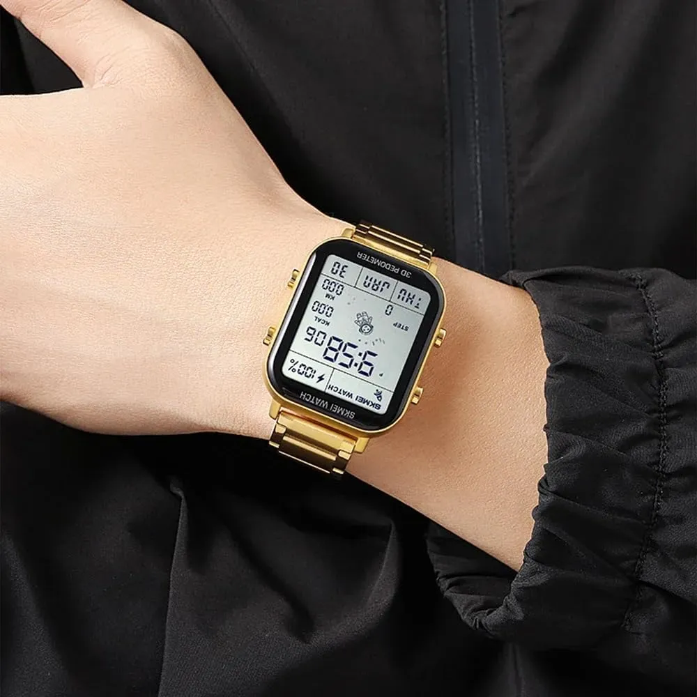 Quartz Wristwatch Casual CARLIEN Men??s Digital currency stature pedagogical region Sports Multifunction Watch Stop Watch LED Display 3D Pedometer Space Astronomy Astronauts Calendar Calorie Calculation Waterproof Easy Reader 