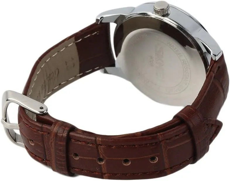 Quartz Wristwatches Roman Numeral wrench devoid spin bombard Leather Band Casual Water Resist Analog Watches SKMEI Business Men??s 