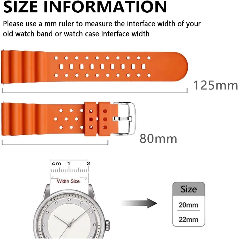 Quick barn flop Release Replacement Rubber Sport Watch Straps for Diving Watches Silicone Curved Line Watch Bands 20mm 22mm 