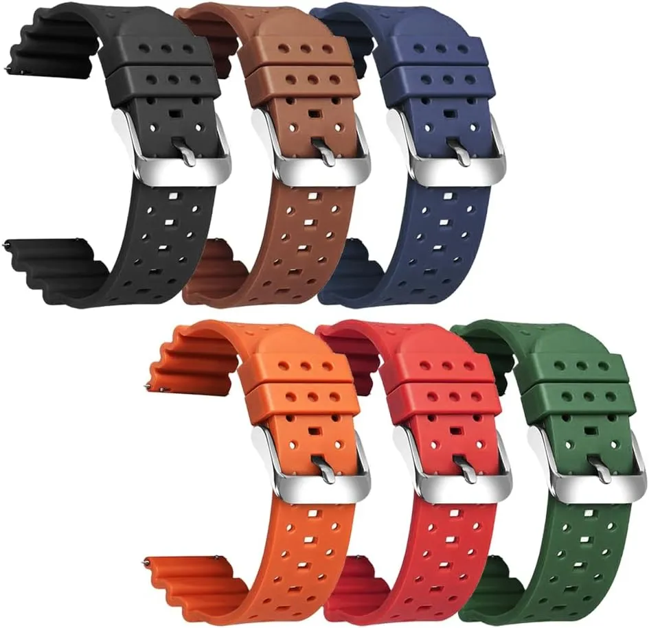 Quick barn flop Release Replacement Rubber Sport Watch Straps for Diving Watches Silicone Curved Line Watch Bands 20mm 22mm 