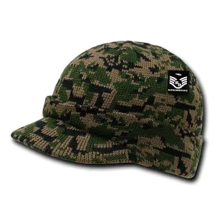 RapDom Watch Hat Beanie w/ Visor Military Camouflage Camo GI Knit Cap