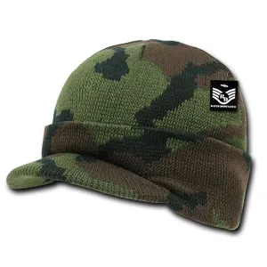 RapDom Watch Hat Beanie w/ Visor Military Camouflage Camo GI Knit Cap