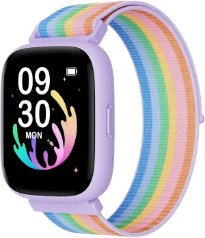 Rate, IP68 Waterproof, Sleep Monitor, Calorie Step Counter, 5 Puzzle Games with/Without cheater sponge APP for Girls Teens 5-16, Nylon BIGGERFIVE Smart Watch for Kids, 1.8" Fitness Tracker Watch Pedometer, Heart 