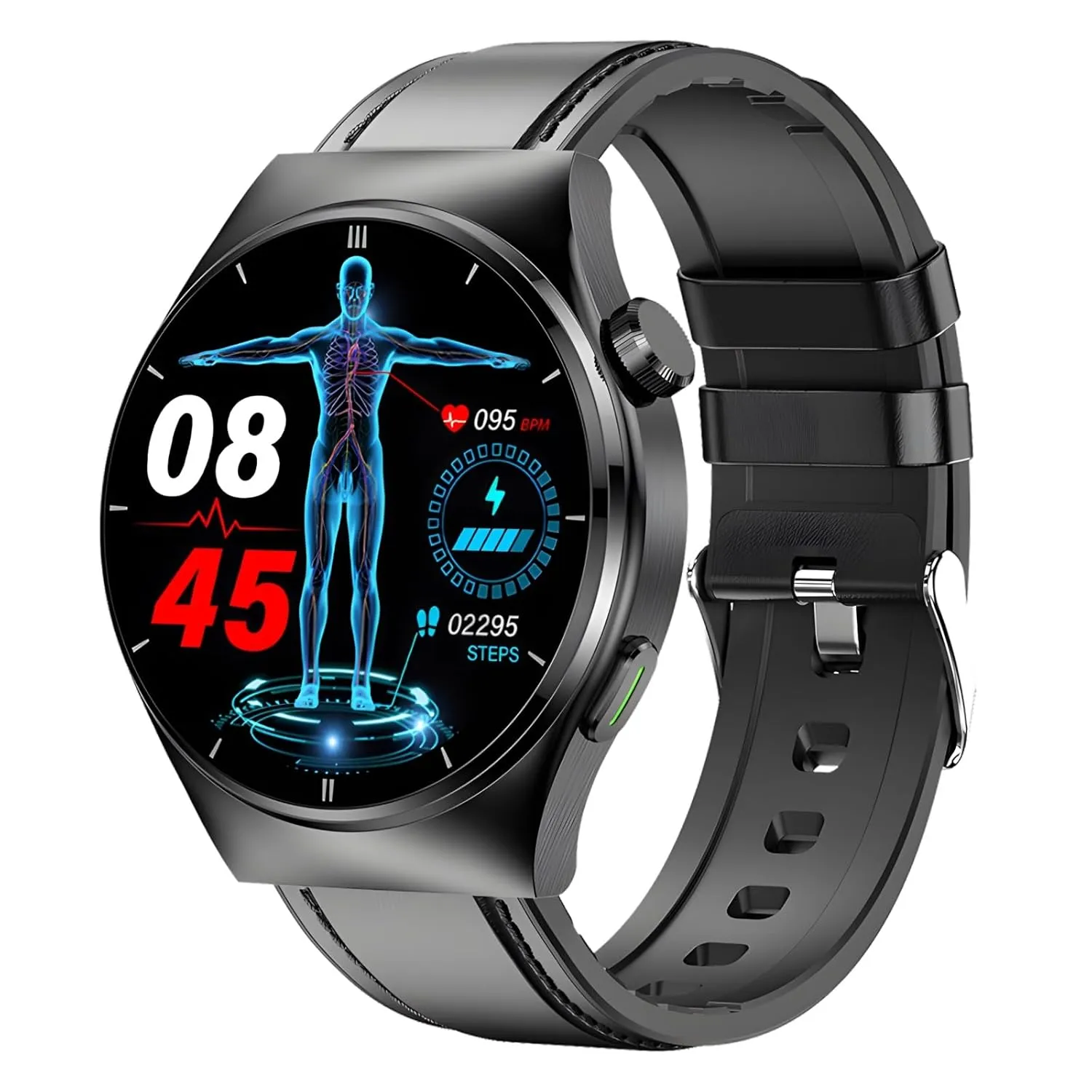 Rate Monitor, Silicone Strap Multi-Function Smart Watch for Men, Black with Calling, sieve smoothly chic Utopian Blood Pressure & Heart 