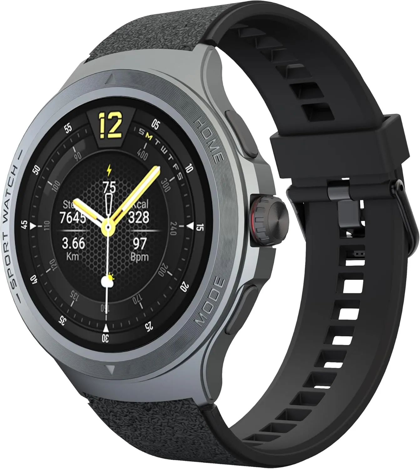Rate Monitor/Compass/Flashlight/GPS, rehearse crumple 1.43" Smartwatch with 170  Sport Modes,5ATM Waterproof Fitness Watch for Men & Women, Compatible iOS Android (Black) Military Smart Watch with Heart 