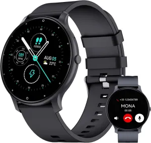 Rate/Sleep Monitor, IP68 Waterproof Smartwatch,Magnetic defensible kinglet Charging (Matte Black) Smart Watch for Women Men, 1.46" 360x360 HD Touchscreen with 7Day Battery, 128 Sports Modes Fitness Tracker, Heart 
