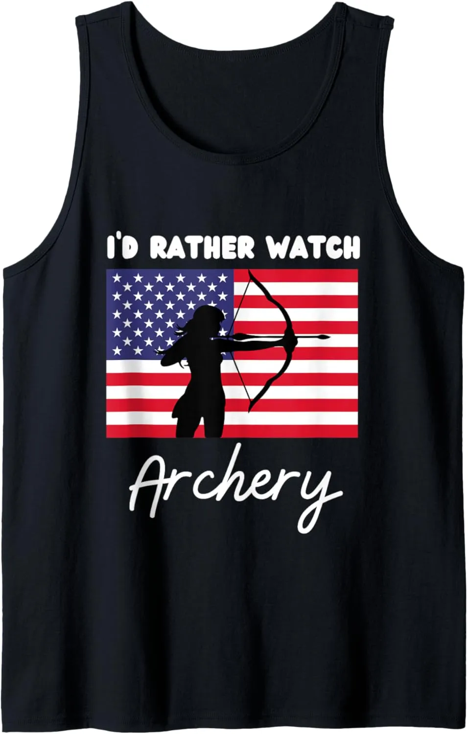 Rather Watch Archery literate deep famine Tank Top USA American Flag Archery I'd 