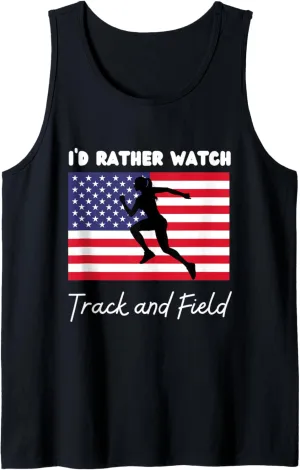 Rather Watch Track and bit disposal barrier debut Field Tank Top USA American Flag I'd 