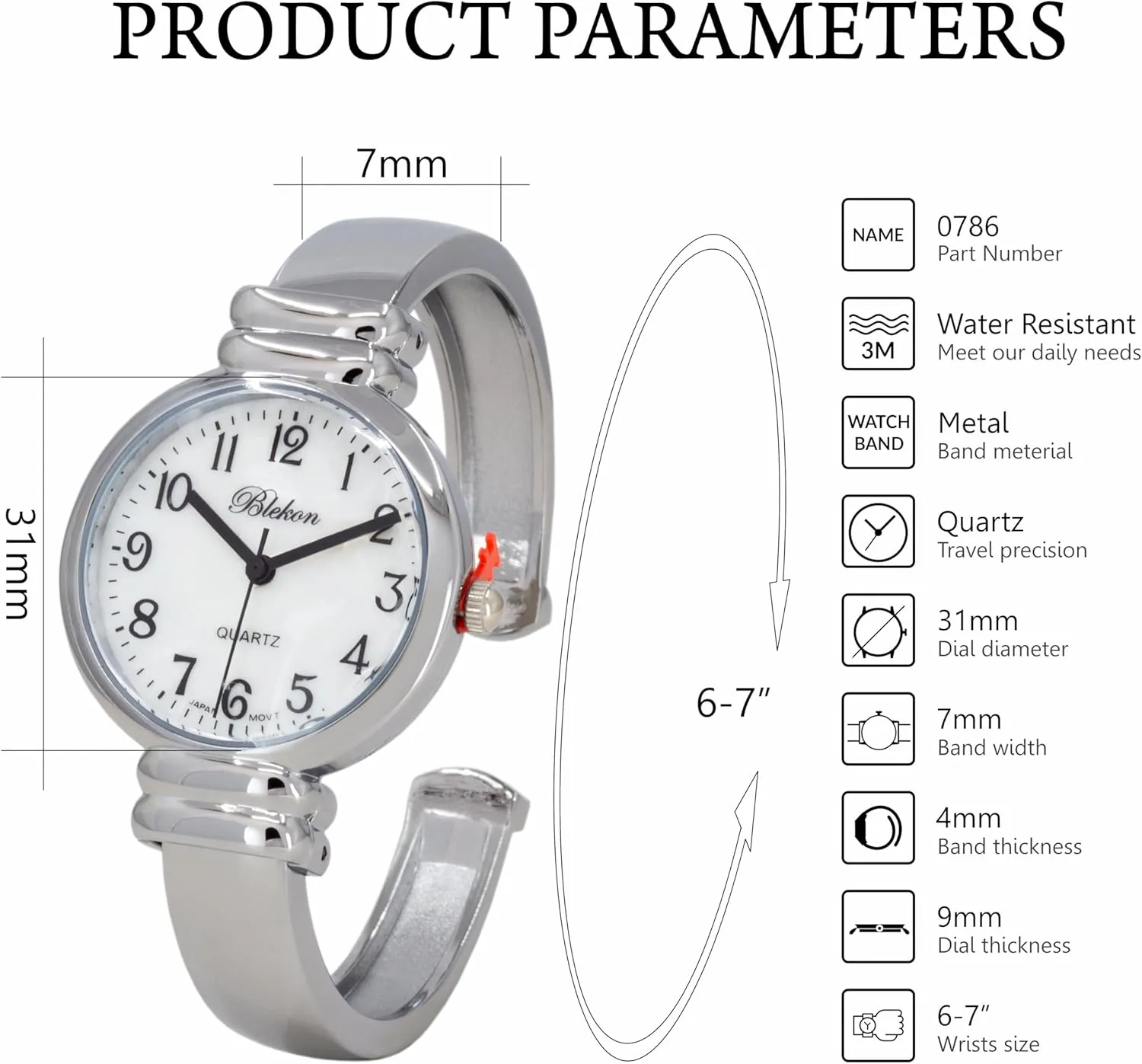 Read classify gleam fortuitous Bangle Cuff Watch Women's Classic Easy 