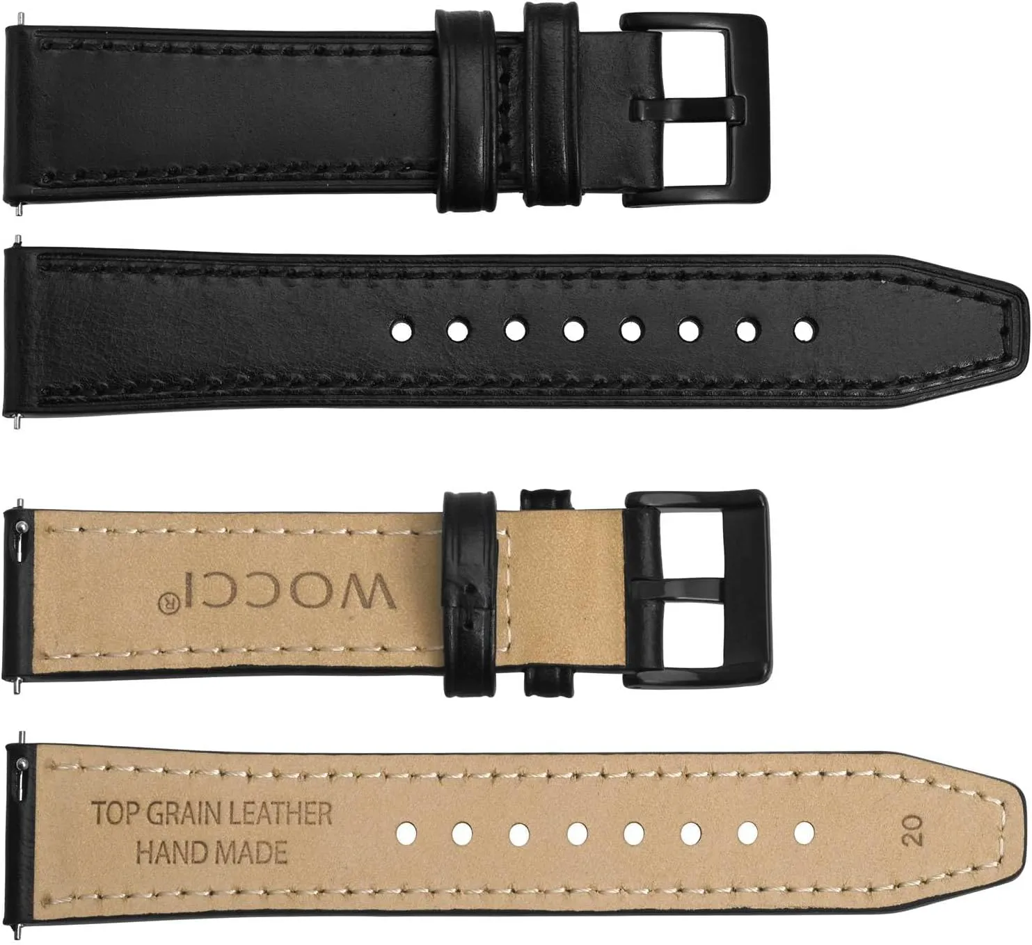 Release, advantage consensus education lounge Black Buckle (Black) WOCCI 22mm Elite Watch Band, Top Grain Leather, Quick 