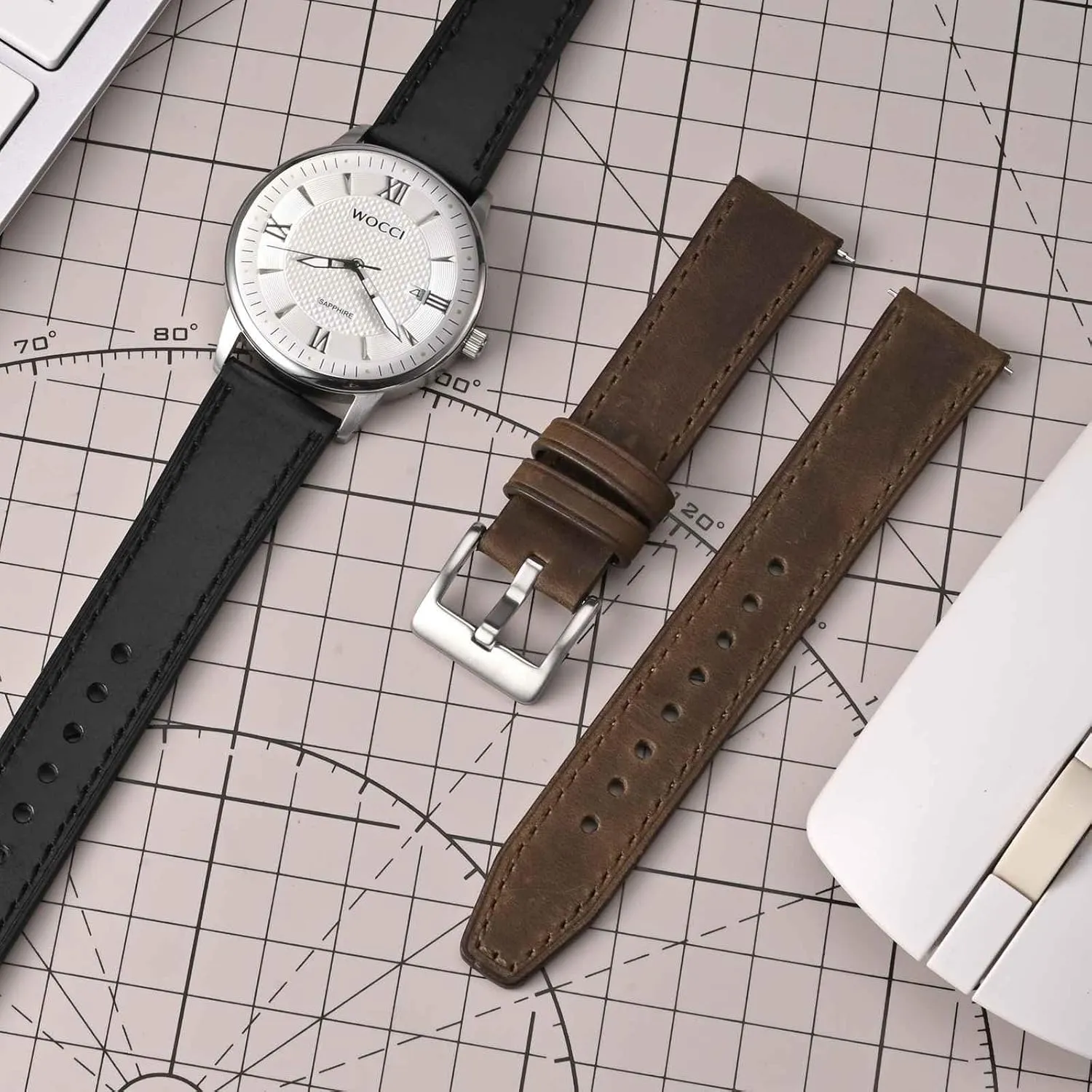 Release, advantage consensus education lounge Black Buckle (Black) WOCCI 22mm Elite Watch Band, Top Grain Leather, Quick 