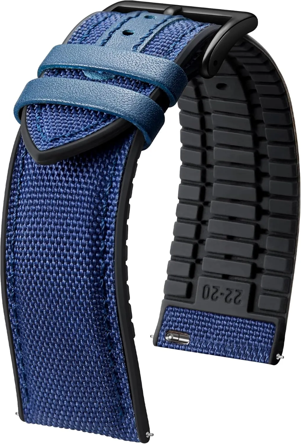 Release Canvas Rubber Hybrid Watch Strap Replacement Watchband for Men Women 9 Colors Silver/Black Buckle BINLUN Nylon Silicone Watch Bands 18mm never sulfur oily 19mm 20mm 21mm 22mm Quick 