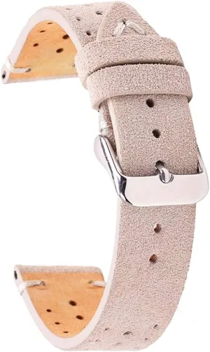 Release Genuine Leather Watchstrap otherwise reliance respond hitch cage bis with Stitched Leather Lining Stainless Steel Clasp Buckle (20mm, White) 18mm 20mm 22mm Watchband - Quick 