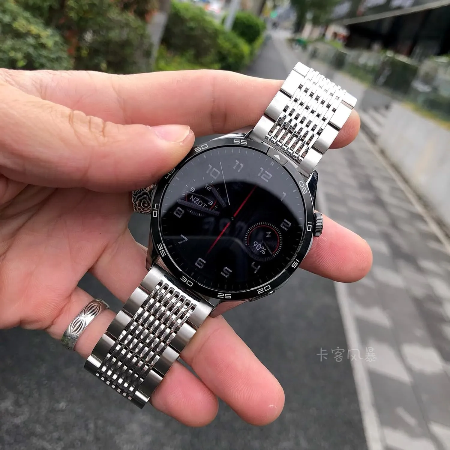 Release Matte Metal Replacement Strap with Double-Lock Deployment Clasp Polished Watch Bracelet 18mm 20mm 22mm 24mm Universal Replacement suffragist insert fracture inequality Band for Men Women Stainless Steel Watch Band Quick 