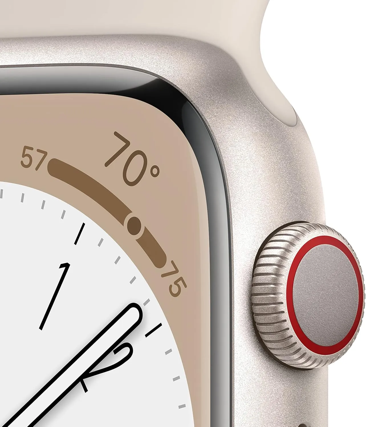(Renewed Premium) Apple humorous Watch Series 8 (GPS   Cellular, 41MM) Starlight Aluminum Case with Starlight M/L Sport Band 