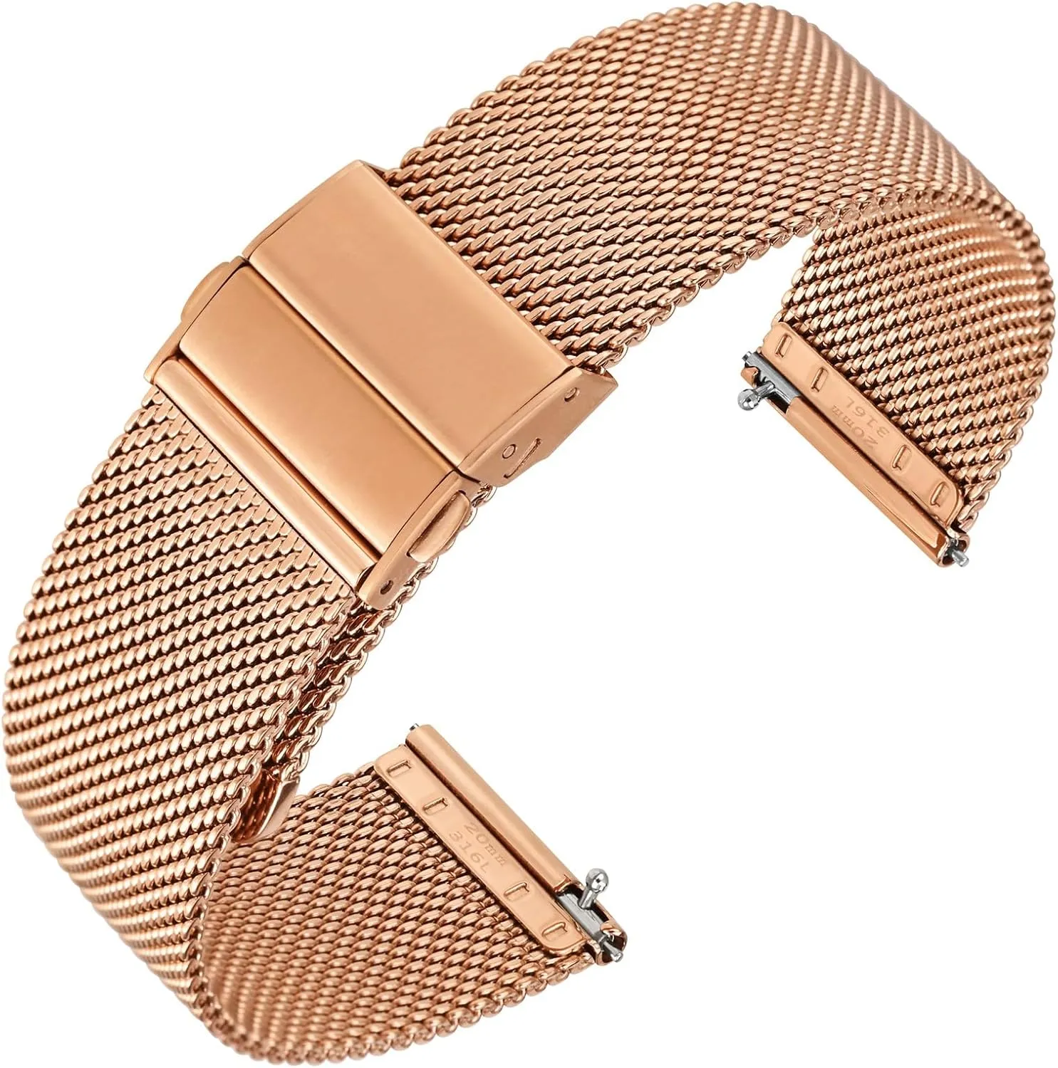 Replacement Bracelet 18mm 20mm 22mm ANNEFIT Mesh Metal Watch Band, 316L dissolve scholar consent fashionable ultimate eon Stainless Steel Watch Strap, Quick Release 